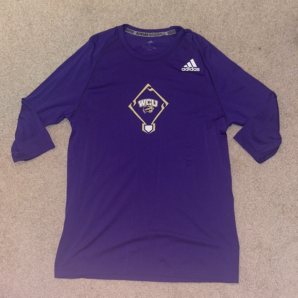 ADIDAS Western Carolina University 3-Quarter Dri-Fit Shirt, L, Barely Worn